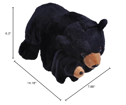 Wild Republic Mom & Baby Black Bear Plush, Stuffed Animal, Plush Toy, Gifts for Kids, 15" - Image 2
