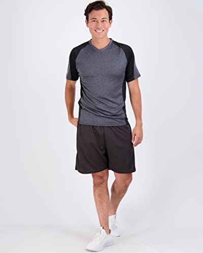 Men's Quick Dry Fit Dri-Fit Short Sleeve Active Wear Training Athletic Essentials Crew T-Shirt Fitness Gym Wicking Tee Workout Casual Sports Running Tennis Exercise Undershirt Top 5 Pack,-Set 13,L #TOP3