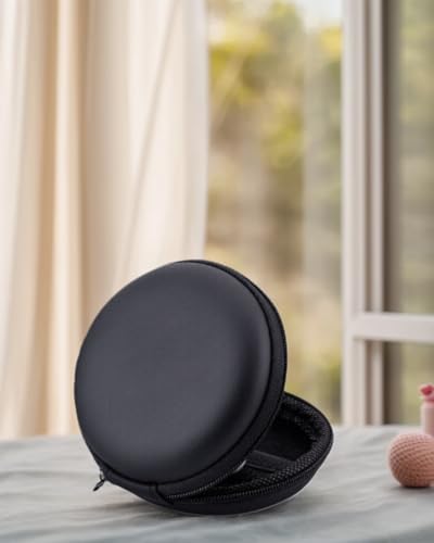 Bolsa para fone de ouvido, bolsa organizadora de cabos portátil, capa compacta com zíper, fones de ouvido, fones de ouvido, cartão SD, cabos USB - preta