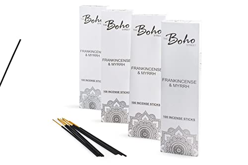 The Boho Street Premium Incense Sticks - Frankincense And Myrrh 100% Hand Rolled Hand Dipped In India 100 Sticks Pack (100) #TOP7