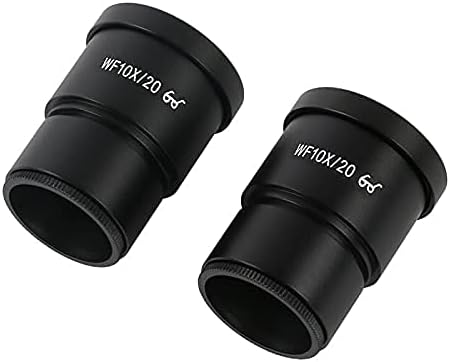 Microscope One Pair WF10X Eyepiece for Stereo Microscope Wide Field 20mm WF10X/20 High Eye-Point (Color : Black)