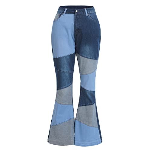 ODIZLI Women's High Waisted Bell Bottom Jeans Ripped Stretch Skinny Flare Jeans Distressed Bootcut Denim Pants Plus Size