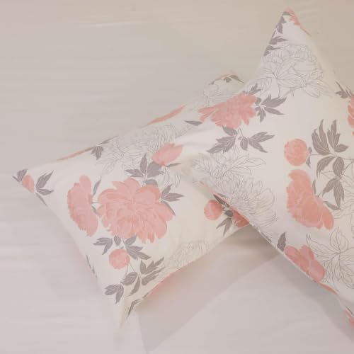 Image of Microfiber Pillow Cover 17x27 Inch (Pack of 2) | Soft & Durable | Ideal for Bed & Sofa Blush Petal