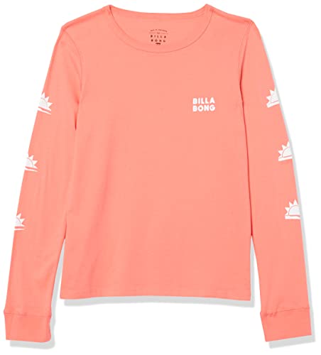Billabong Girls  Long Sleeve Graphic Tee, Sugar Coral, LG (12 14 Big Kids)