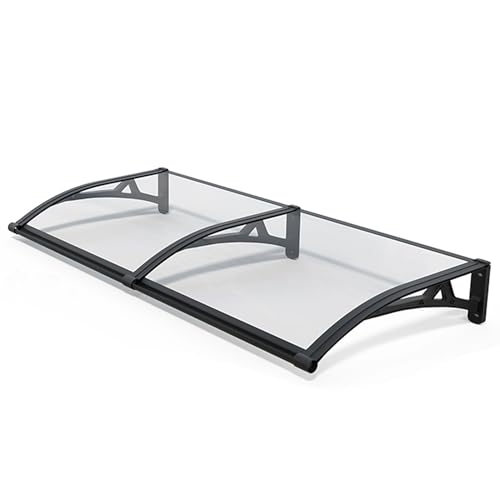 Auvent de porte aluminium noir avec canaux de drainage pour stopper les fuites d'eau
