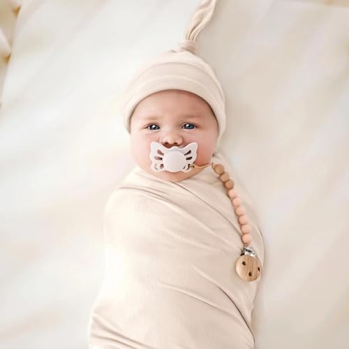 Image of Newborn Receiving Nursery Blanket Baby Swaddle Wrap with Hat Sets