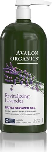 Avalon Organics Bath & Shower Gel, Revitalizing Lavender, 32...