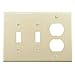 Cooper Wiring Devices PJ28LA Wallplate 3G 2Toggle 1Duplex Poly Mid LA