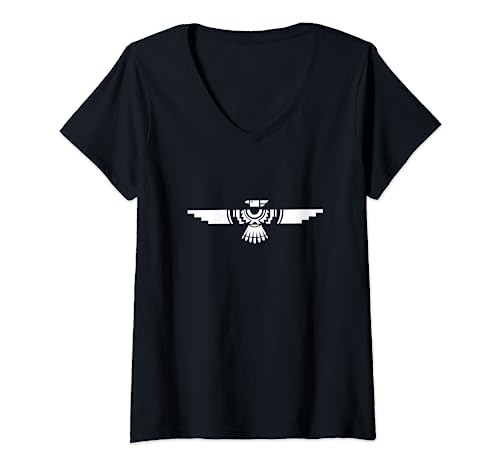 Mujer Anishinaabe Native American Thunderbird Blanco - Al Aire Libre Camiseta Cuello V