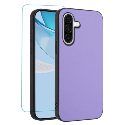 Coque Samsung Galaxy A17 5G violette en cuir et TPU souple antichoc