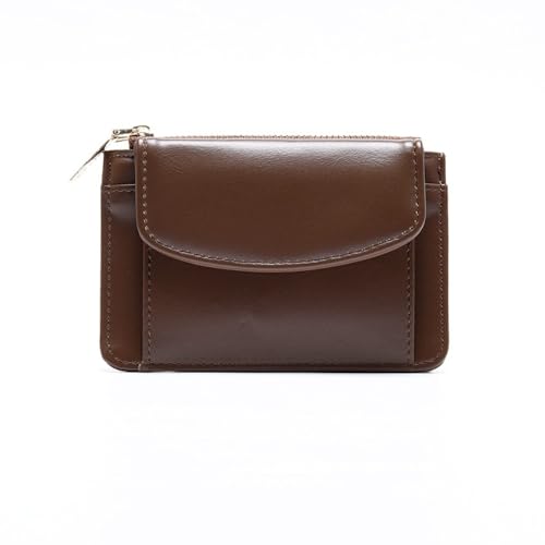 PU Simple Multi-Slot With Zipper Short Wallet Women(coffee)