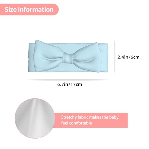 Solid color small fresh Pattern Baby Bow Headband - Super Stretchy Soft Bows Hair Accessories for Newborn Infant Toddlers Kids Girls - Elastic and Skin-Friendly3