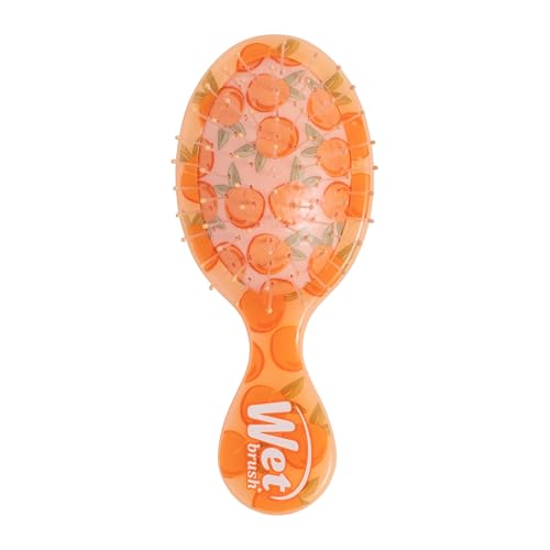 Wet Brush Mini Detangler Hair Brush (Tutti Fruitti) Peach Detangling Travel Hairbrush Ultra-Soft IntelliFlex Bristles Glide Through Tangles with Ease Pain-Free All Hair Types