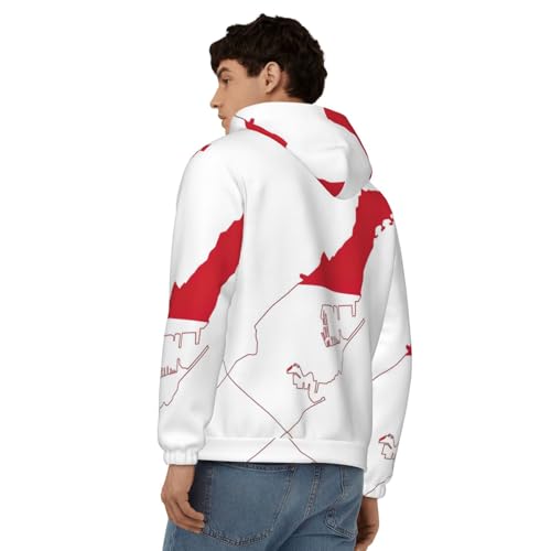 Sweat à capuche Monaco drapeau 2025 veste homme cordon ajustable