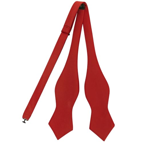 Image of GUUNIEE Men's Exquisite Woven Silk Self Bowtie Solid Diamond Bow Ties