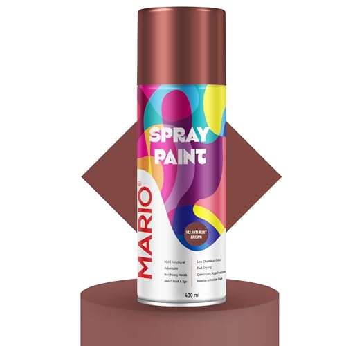 Image of Mario Spray Paint - 142 Anti Rust Brown (400ml) | Anti Rust Spray Paint for Metal, Iron, Gates, Tools & Machinery | Industrial Corrosion Protection