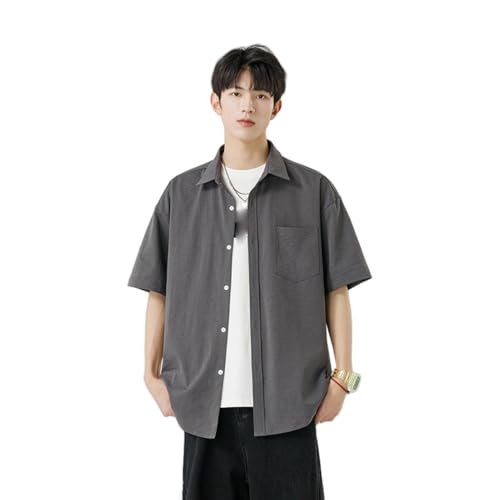 Chemise manches courtes homme USTZFTBCL vêtement ample sans pli été