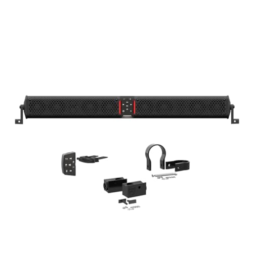wet sounds STEALTH-XT-12-B Stealth XT 12 Speaker All-in-One Amplified Bluetooth Soundbar with Remote – Black with Slider Brackets and 1.75