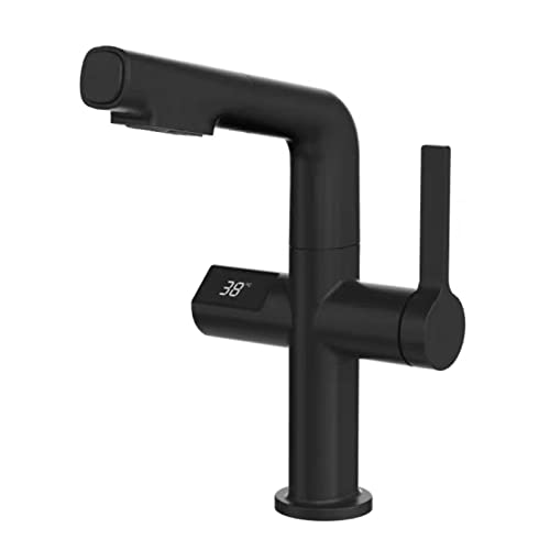 Robinet de lavabo à affichage numérique eau chaude eau froide avec mitigeur pivotant