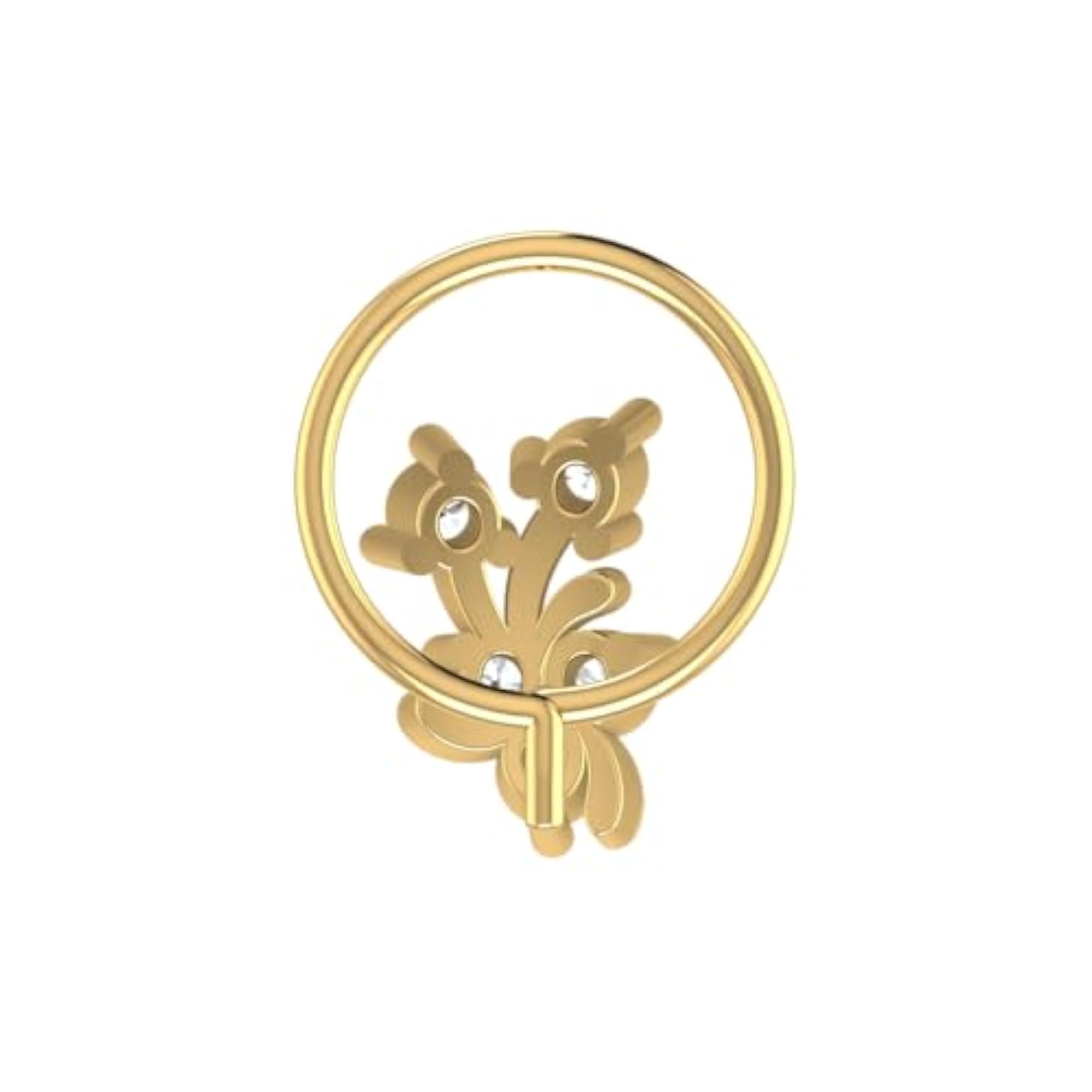 14Kt Yellow Gold Stud Nosering, Elegant Gift