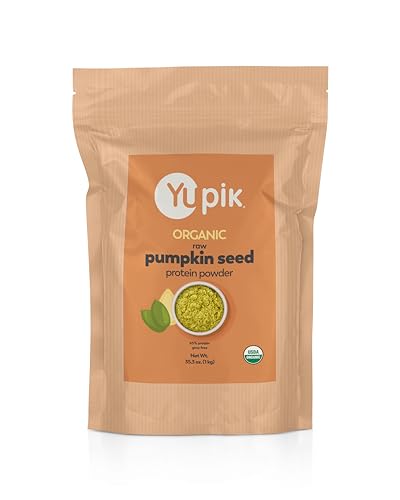 Yupik Organic Raw Pumpkin Seed Protein Powder, 65% Protein, 2.2 lb (35.2 oz), USDA Certified, Non-GMO, Vegan, Gluten-Free, Kosher, High in Iron & Fiber, Superfood for Shakes & Baking