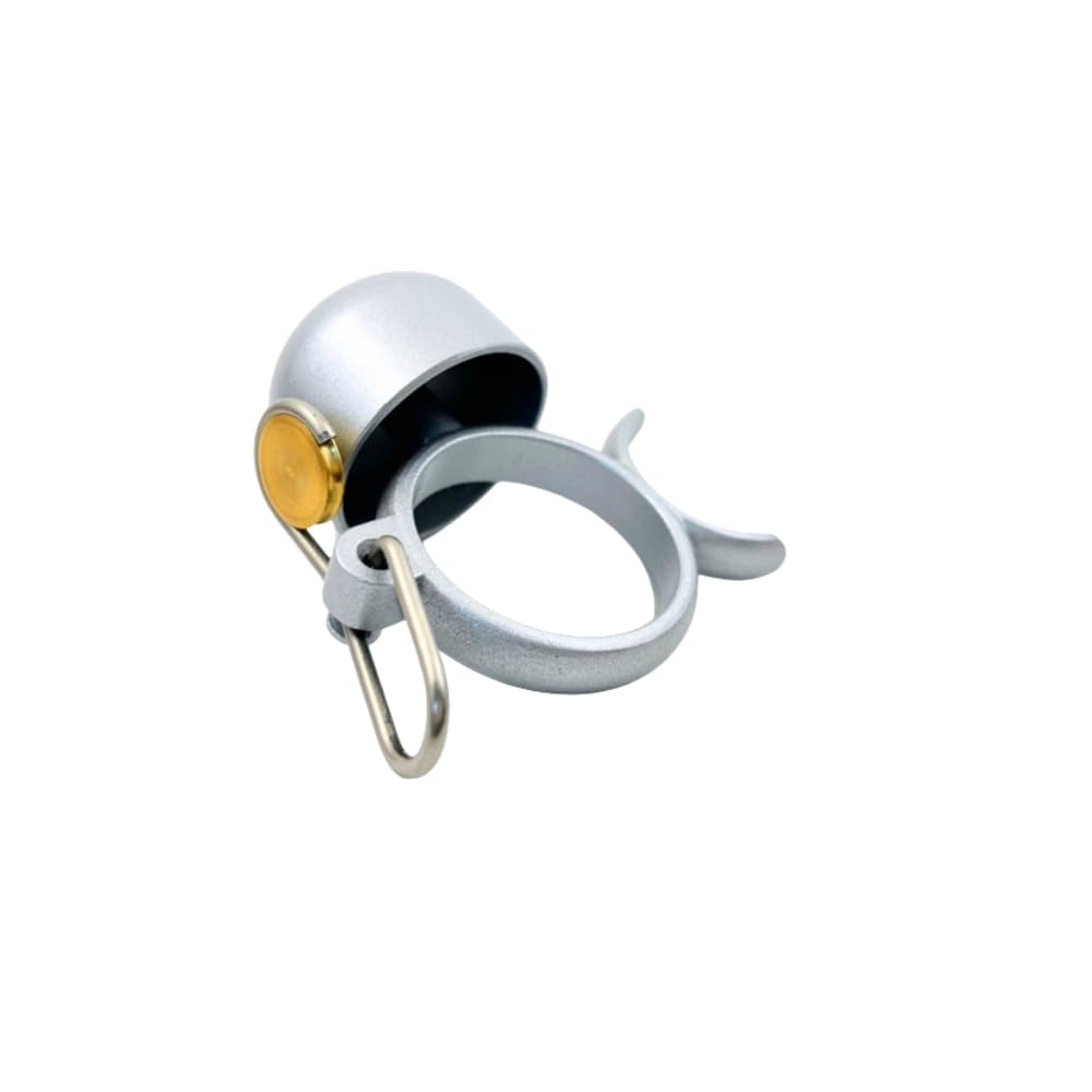 Runbell 3.0 – Wearable Running Bell for Runners, Cyclists & EUV Riders – Loud Nickel Silver Bell with Brass Hammer on Stainless Steel Body – Adjustable Silicone Fit – Lightweight (Silver)