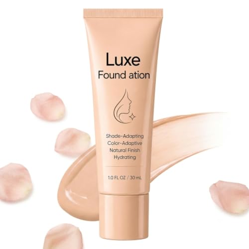 Color Changing Foundation for Mature Skin, Color Adjusting Liquid Foundation with Hyaluronic Acid & Vitamin E, Lightweight Long Wear Makeup, Natural Coverage for All Skin Types