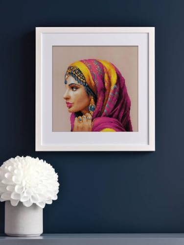 Image of RIOLIS - Amazing Women. Middle East 2248, Cross Stitch Kits 11 inchx11, Cross Stitch for Beginners & Advanced, Crossstitch for Adult, Counted Stitching Kits, Embroidery Kit