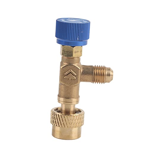 Válvula de control KIMISS de 1/4" para manguera de carga de refrigerante R22, herramienta para reparación de líneas de aire acondicionado miniatura 5