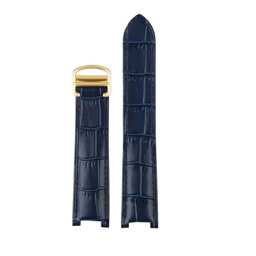 [ȓX] Compatible With Cartier PASHA WSPA0012 WJ120251 Notch Watch Band Men Women Cowhide Bracelet 18 20mm 21mm Wristband(Blue-g