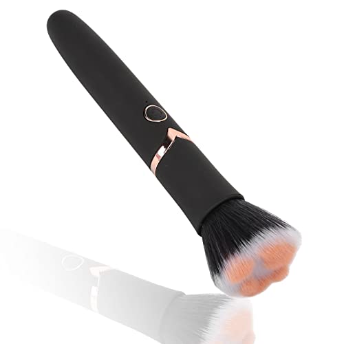 Electric Makeup Brush, 10 Gears Vibration Massage Brush, Works with Foundation, Concealer or Blush, Rechargeable Adjustable Loose Powder Brush Black