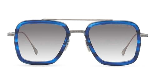 Dita FLIGHT.006 BLUE SWIRL ATNTIQUE SILVER W/GREY SHADED 52/22/144 unisex Sunglasses2