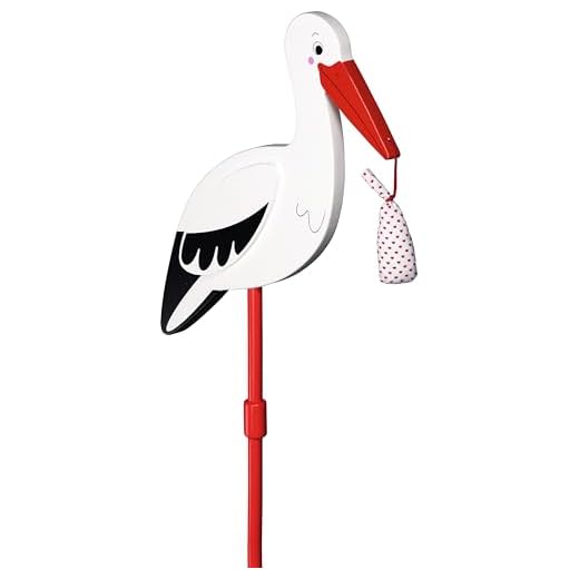 Blumenstecker Storch mit Babytuch, XL