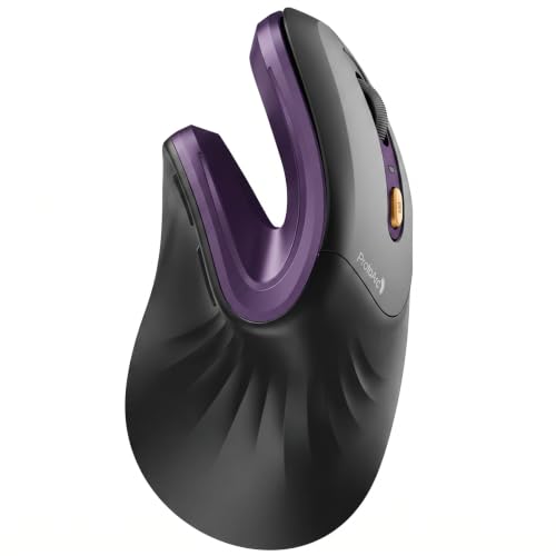 Image of ProtoArc EM11 NL Wireless Ergonomic Mouse, Rechargeable, Black Purple