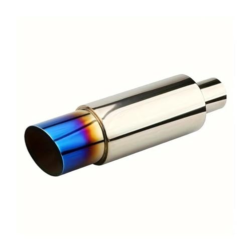 1 Silenciador Tubo Escape Automóvil Tubo Escape Recto Trasero Pieza Final Sistema Escape Acero Inoxidable Universal Cubiertas Punta Tubo Escape(Azul asado)
