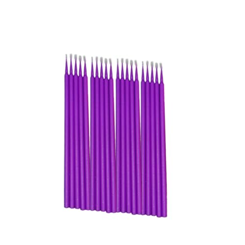 Outanaya Professional Makeup Tools 100pcs Dark Purple Eyelash Extension Cotton Swabs Micro Brush for Clean Application