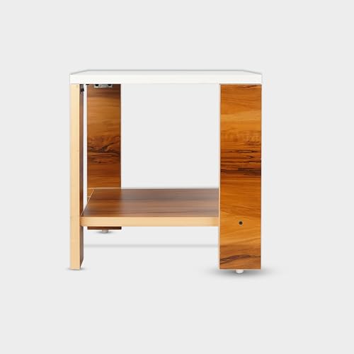 Image of SBF Furniture Small Wooden Side Table with Storage Shelf - 40x40 cm End Table Nightstand - Bedside Table for Bedroom, Living Room, Office - Modern, Durable, Easy-to-Clean Furniture