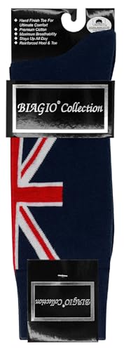 1 Pair of Biagio Men's BRITISH Flag Great Britain UK Mens COTTON Dress SOCKS