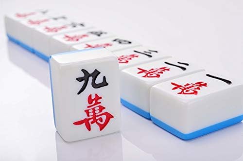 Set Mahjong Guangdong Chino XL 144 Fichas Azules miniatura 2
