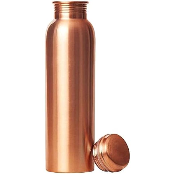 Butelka na Wodę z Czystej Miedzi – 1000 ml | Butelka do Codziennego Użytku | 100% Czysta Miedź | Lekka Konstrukcja | Idealny Prezent