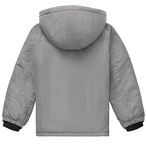 Image of WULFUL Boy's Waterproof Ski Jacket Warm Fleece Hooded Winter Snow Coat