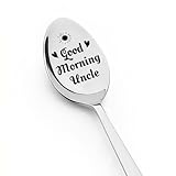 Uncle Gifts from Niece and Nephew Engraved Good Morning Uncle Spoon Uncle Birthday Christmas Gifts for Men Tea Coffee Lover Gifts Spoon for Favorite Uncle Presents