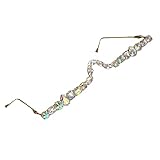 WYSJYBHJ No Lens Diamond Glasses Frame,Rhinestone glasses frames, Crystal Sunglasses ,Fashion Half Frame,square glasses frame,No lens fashion sunglasses frame.