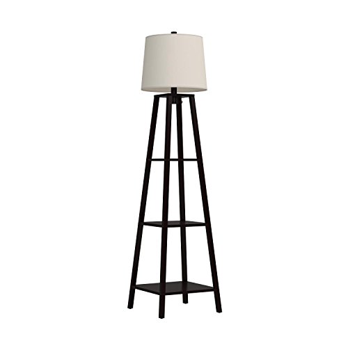Artiva USA A21038FLB Elliot/Modern Design 3-Tier Wood Display Shelf Floor Lamp in 1 Piece Sturdy Construction, 63", Java Black - Thumbnail 3