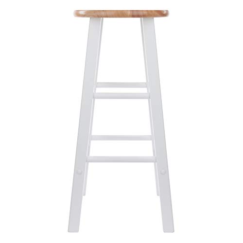 Image of Winsome Element 2-Piece Counter Stool Set, Classic Backless Bar Chairs for Kitchen & Dining Room Seating, Timeless Essential Furniture for Home, Dorm, Apartments