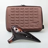 Focalink Professional 12 Holes Straw Fire Ceramic Ocarina with Hard-shell Case - Authenticity Proved