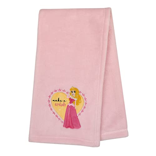 Image of NoJo Disney Make A Wish Princess Pink Heart Aurora Super Soft Baby Blanket
