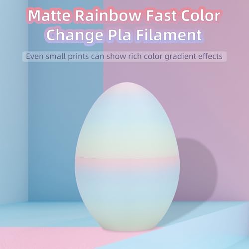 Image of 3DHoJor Matte Rainbow 3D Printer PLA Filament 1.75mm + /- 0.03 Multicolor Change Filament 1 KG(2.2lbs) Spool Fit Most FDM Printer-Yellow Pink Blue Green