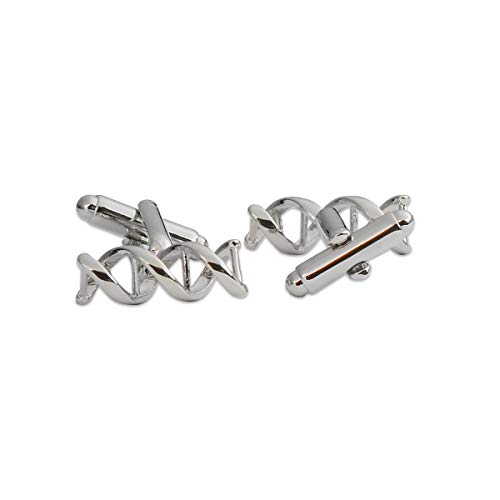 EvolveFISH 3D DNA Cufflinks - [Silver][3/4