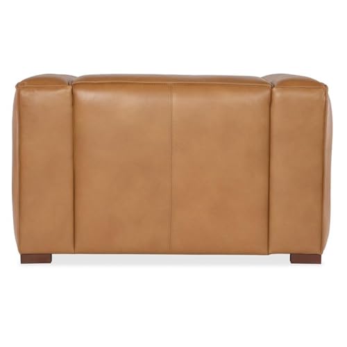 Sillón con brazos anchos cuero marrón Caramelo miniatura 4
